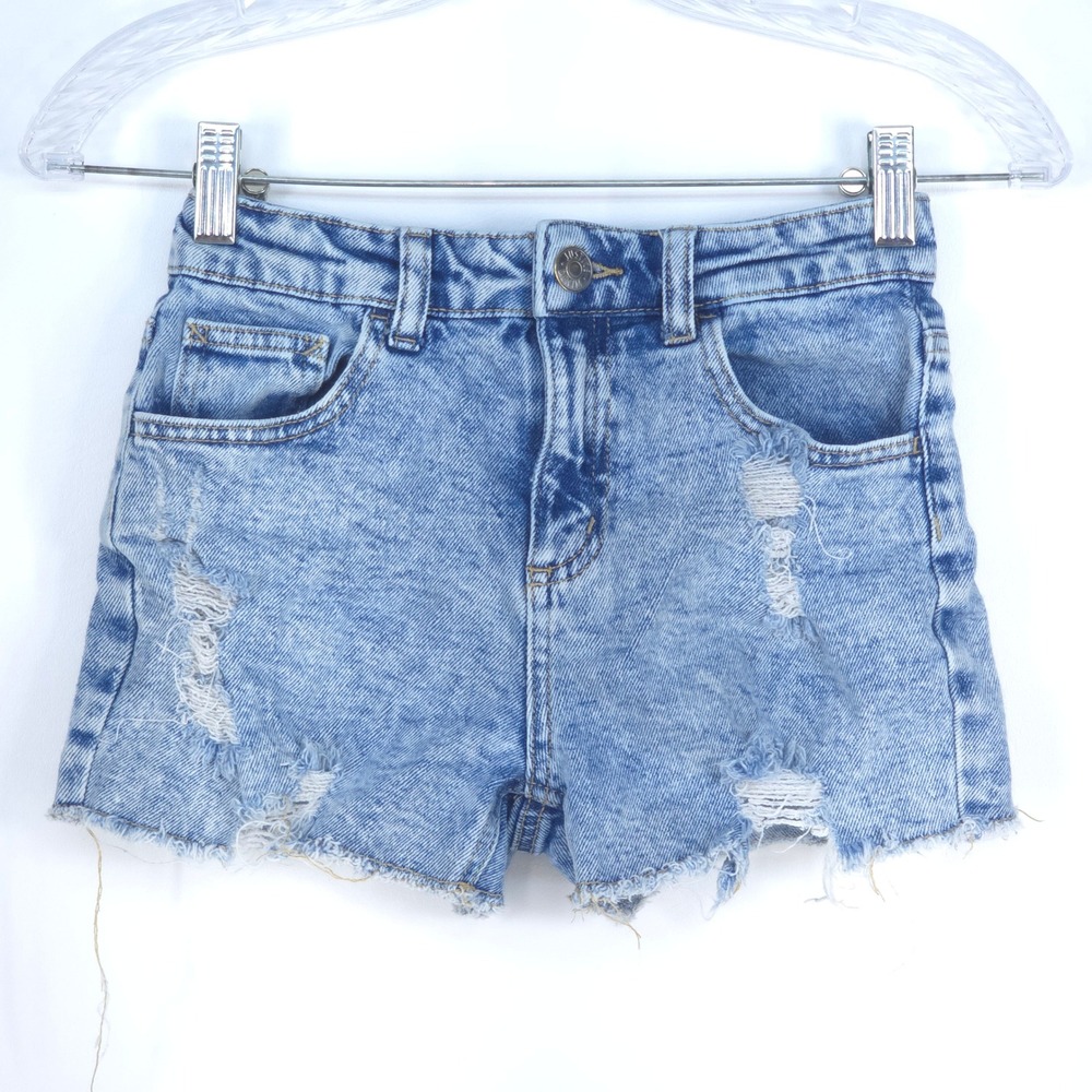 Justice Distressed Denim Shorts Junior 10 Raw Hem Destroyed 90s Y2K Summer Beach